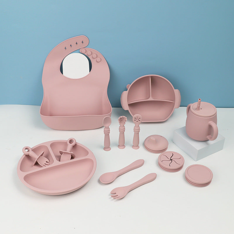 Silicone Tableware Set Baby Feeding Cup Bowl piece Set