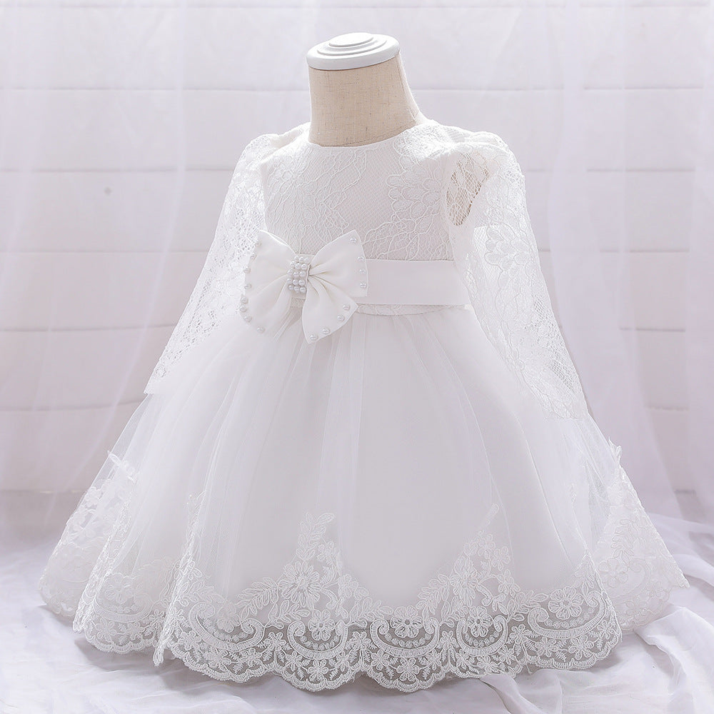 Children's Dress Lace Long Sleeve Puffy Baby Shower